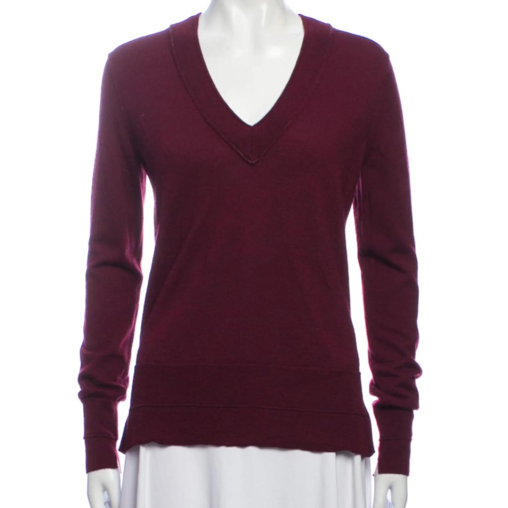 Rag and Bone V Neck Burgundy Sweater